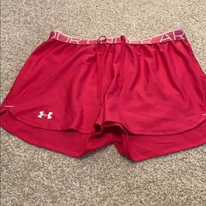 Pink under armour shorts